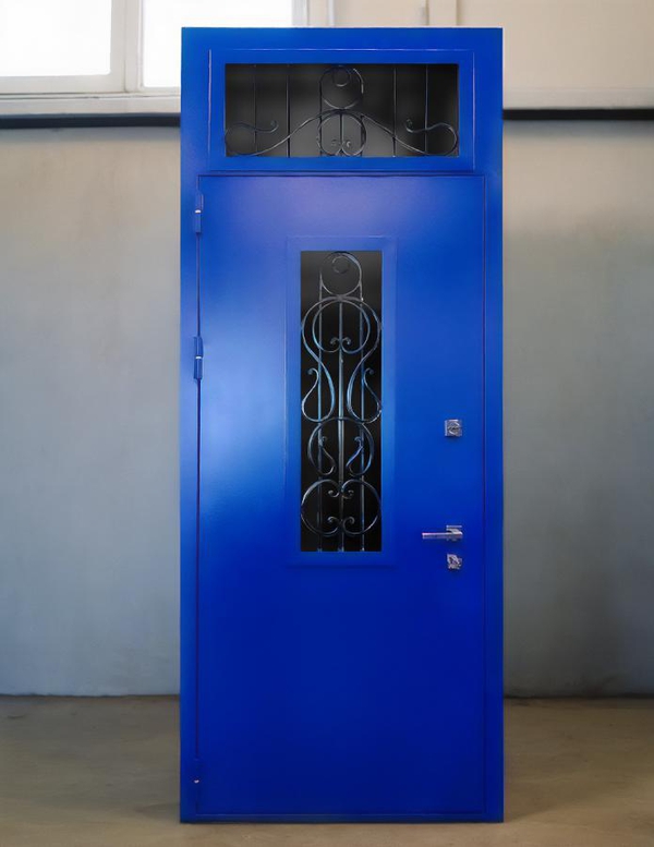 Синяя порошковая дверь Синяя порошковая дверь