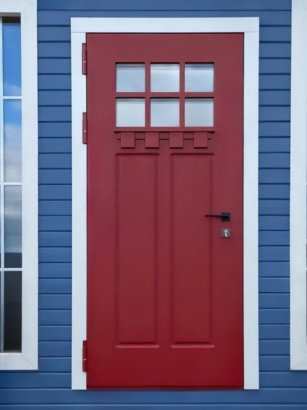 Красная остекленная дверь Красная остекленная дверь