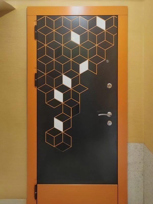 Дверь МДФ с рисунком «кубы» Дверь МДФ с рисунком «кубы»